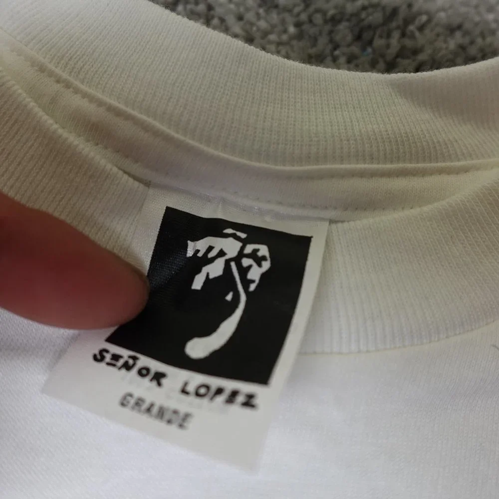 Vintage Senor Lopez Shirt Mens Large L White T Tee Manana U Single Stitch - Picture 7 of 7